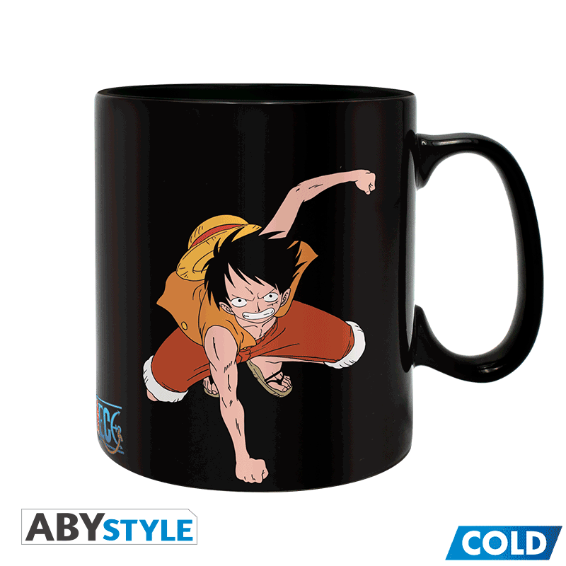 One Piece värmeförändrande mugg Luffy &amp; Ace