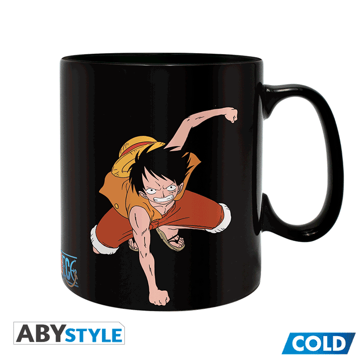 One Piece värmeförändrande mugg Luffy &amp; Ace