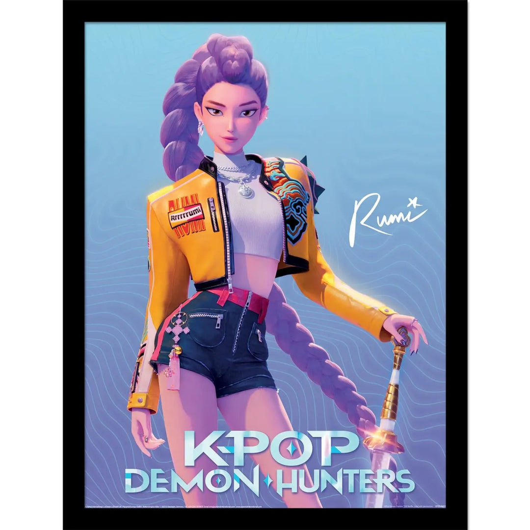 K - POP Demon Hunters Innrammet Bilde 30 x 40 cm Rumi - Supernerds