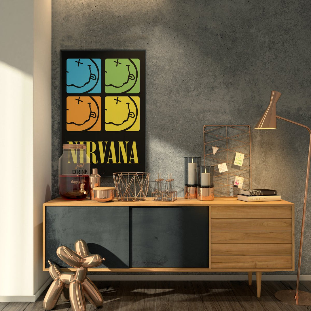 Nirvana Plakat Smiley Squares - Supernerds
