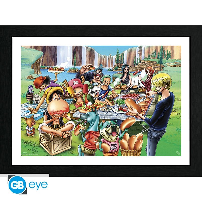 One Piece Innrammet Bilde 30 x 40 cm Party - Supernerds