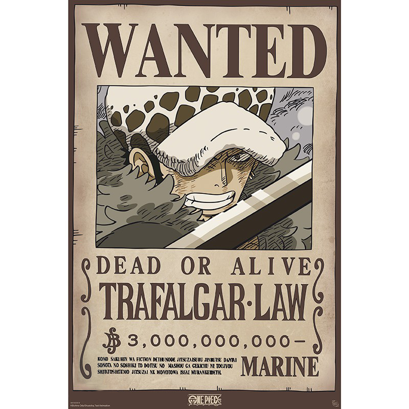 One Piece Plakat Wanted Law Wano - Supernerds