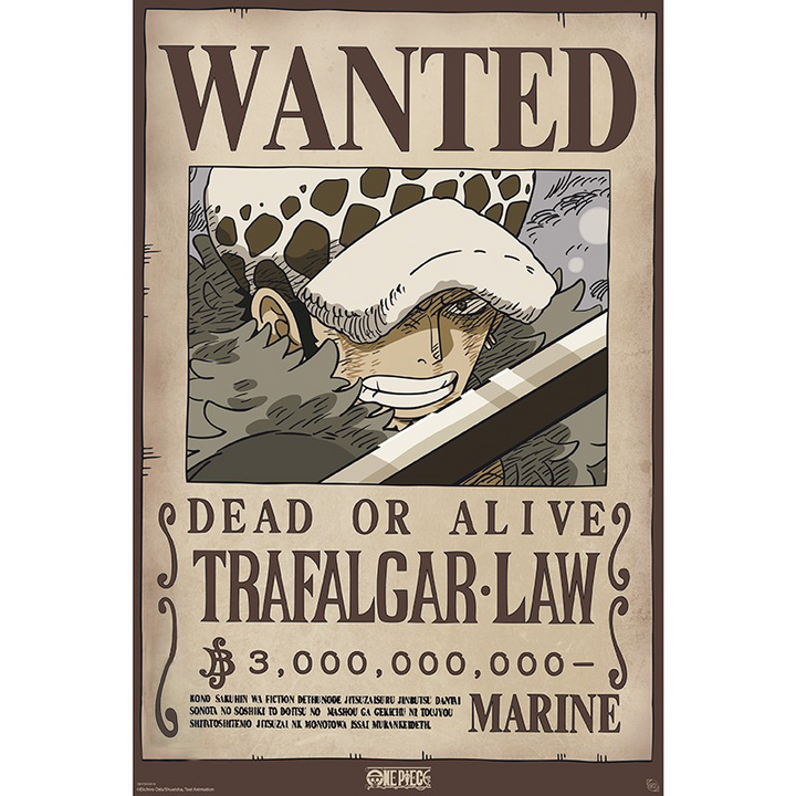 One Piece Plakat Wanted Law Wano - Supernerds