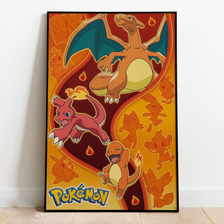 Pokemon Plakat Fire Type - Supernerds