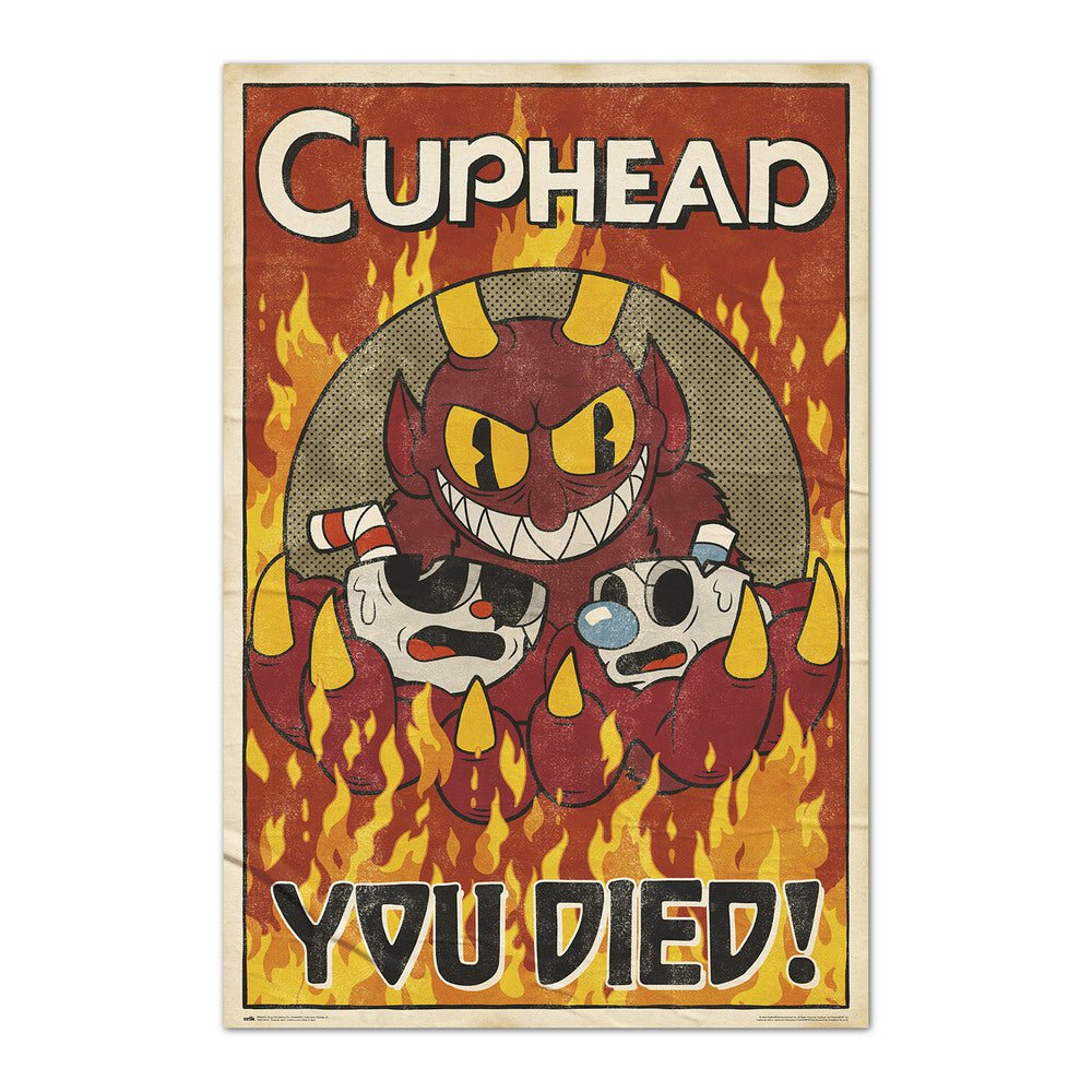 Cuphead Plakat You Died - Supernerds