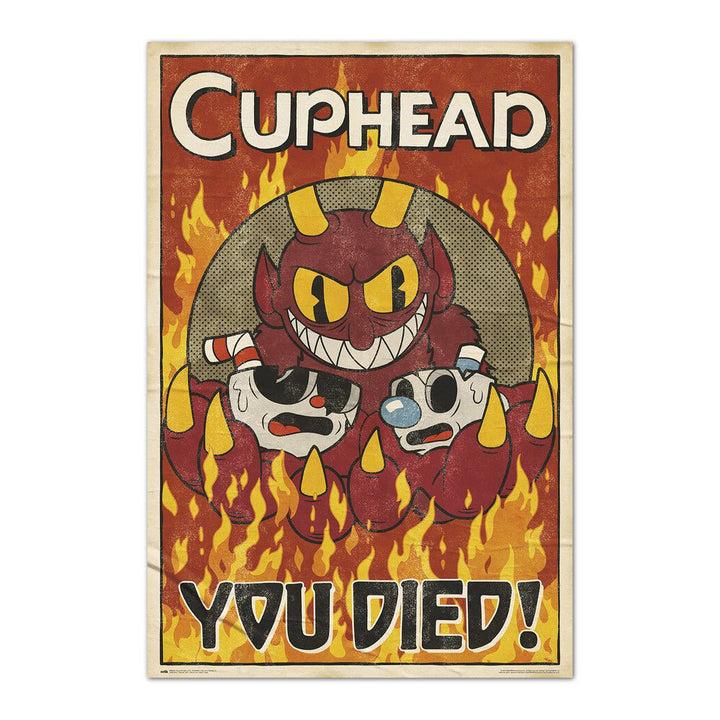 Cuphead Plakat You Died - Supernerds