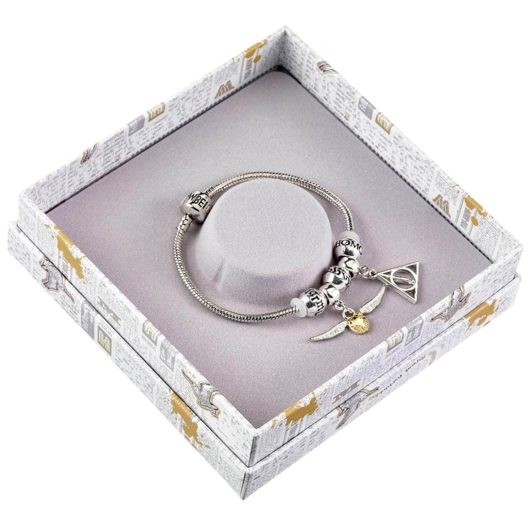 Harry Potter Armbånd Sølvforgylt Triple Charm - Supernerds