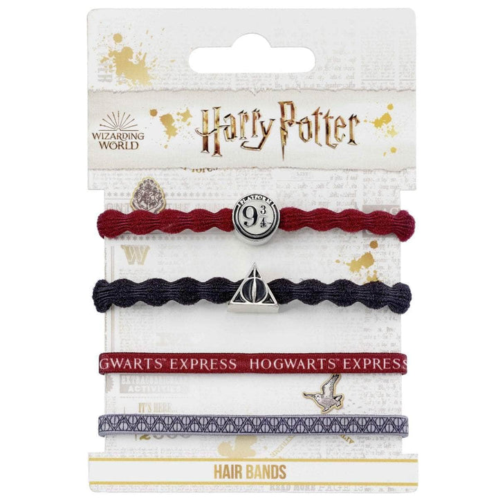 Harry Potter Hårstrikk Platform 9 3/4 & Deathly Hallows 4-pk - Supernerds