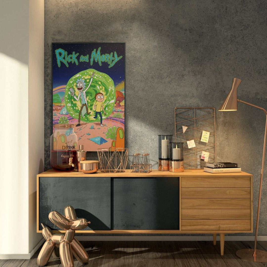 Rick and Morty Plakat Through The Portal - Supernerds