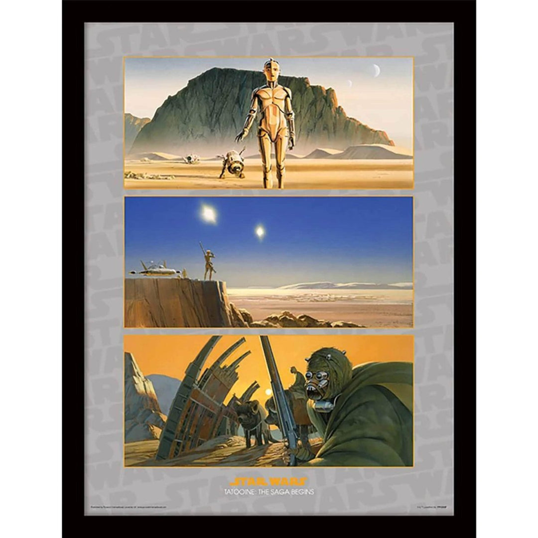 Star Wars Innrammet Bilde 30 x 40 cm Tatooine - Supernerds