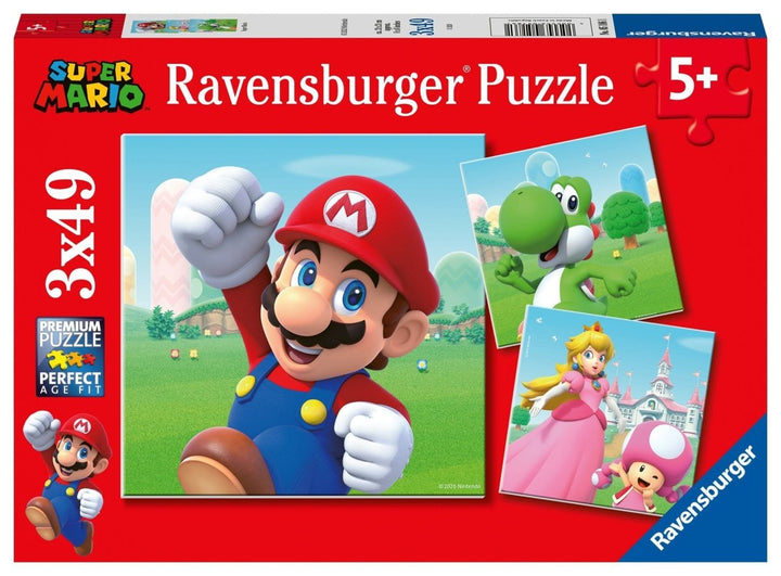 Super Mario Puslespill 49 brikker 3-pk - Supernerds
