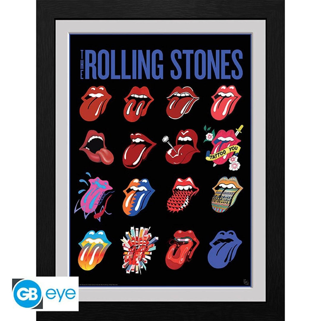 The Rolling Stones Innrammet Bilde 30 x 40 cm Tongues - Supernerds