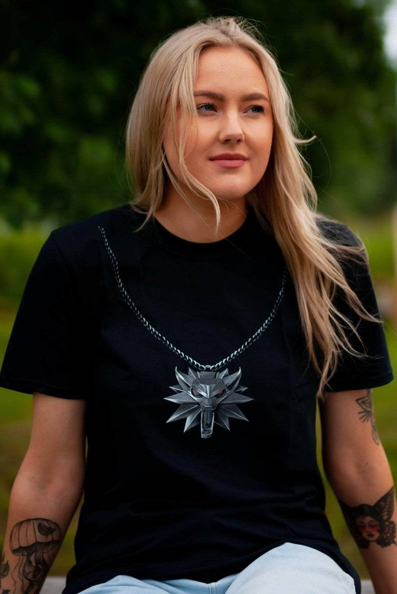 The Witcher T-skjorte Wolf Medallion - Supernerds